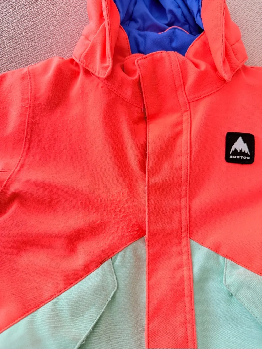 Burton Kids Colorblock Snow One-Piece - Coral, Mint & Navy
